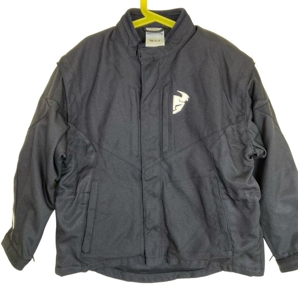 Kids Motocross Jacket Detachable Sleeves Size M 8-10 Thor Black Series Youth